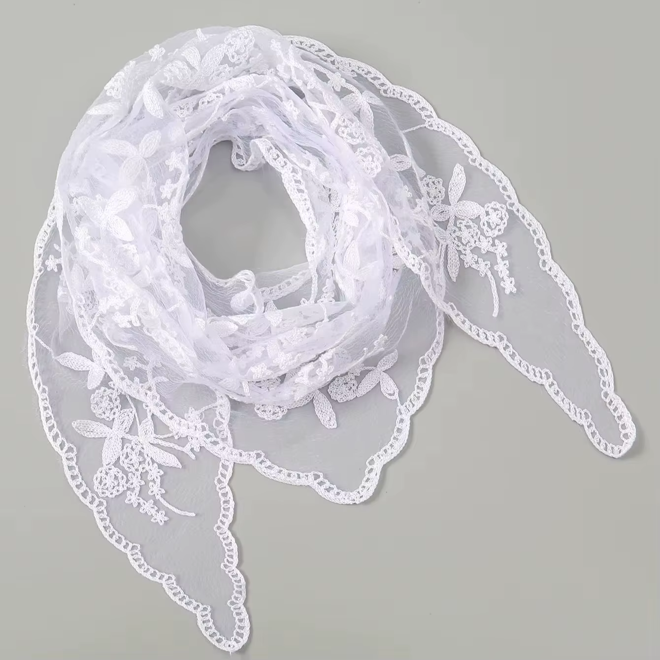 Mode Ins dentelle cheveux écharpe femmes rétro Triangle bandes