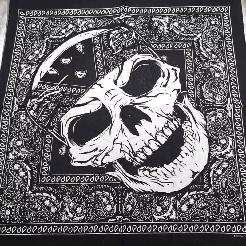 Foulard carré tête de mort pour hommes et femmes