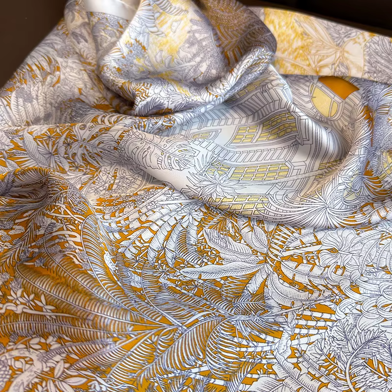 Foulard Carré Imprimé Floral de Luxe pour Femme