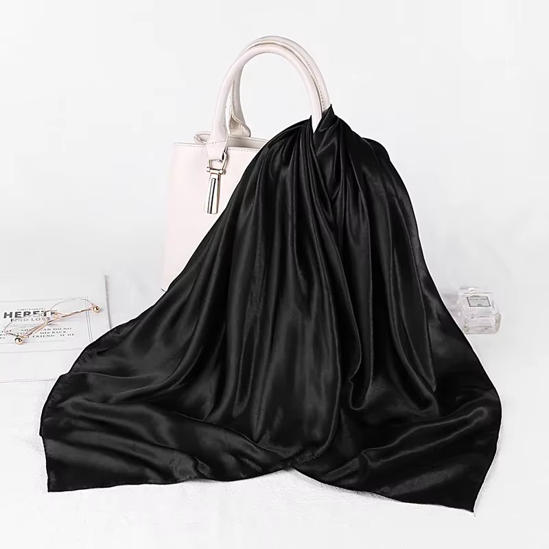 Foulards Hijab en Satin de soie pour femmes