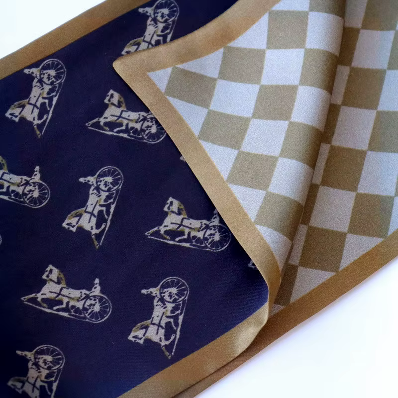 Écharpe longue et fine en soie double couche 100% Soie de Mûrier