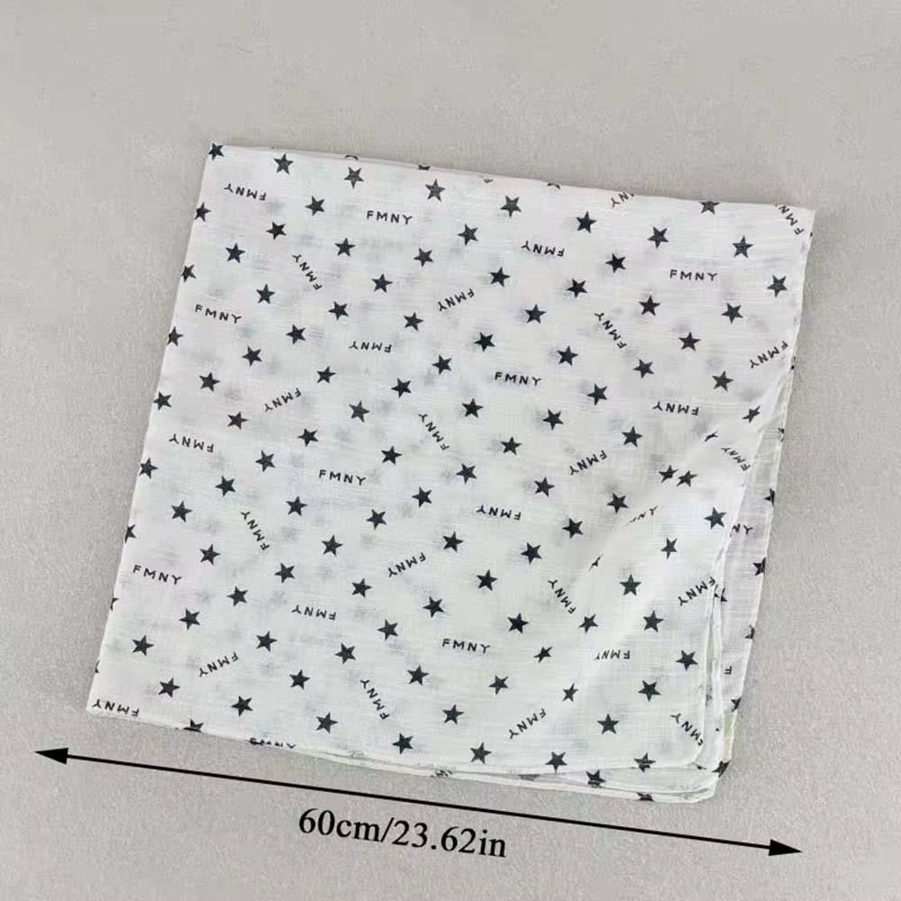 Y2K étoile cheveux écharpe femmes tendance coton léger carré écharpe Hip Hop Punk tête enveloppement Streetwear foulard en soie foulard chapeaux