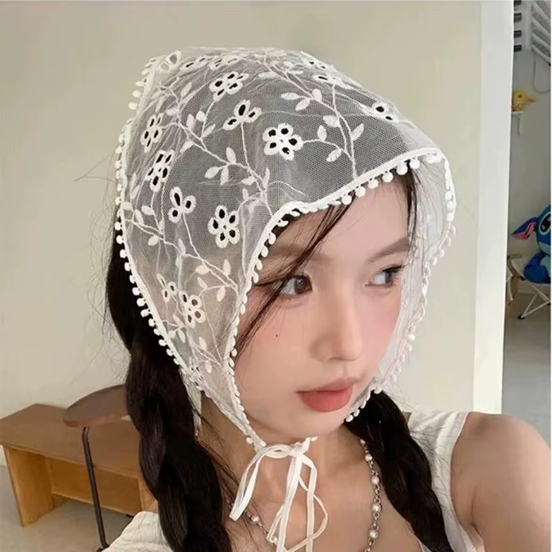 Nouvelle Écharpe de Cheveux en Dentelle Tendance pour Femme