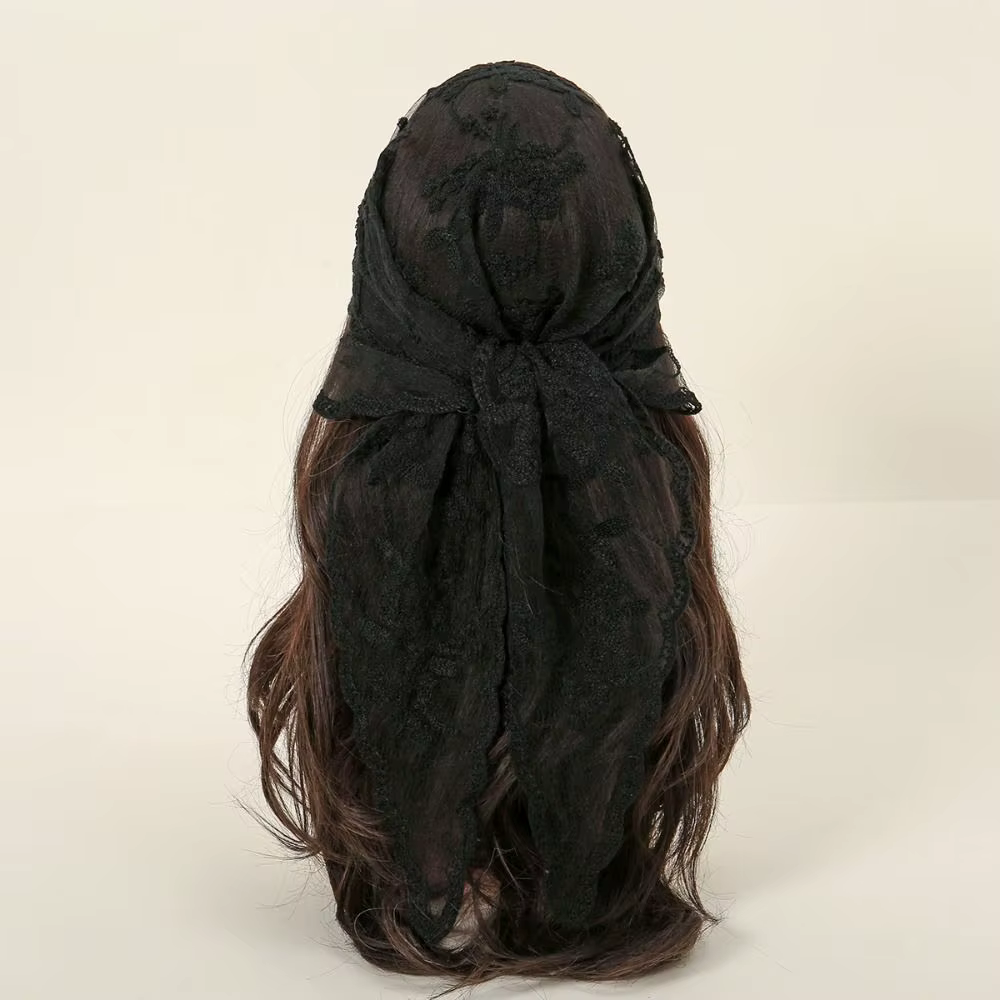 Nouveau Foulard en dentelle ajouré broderie mince
