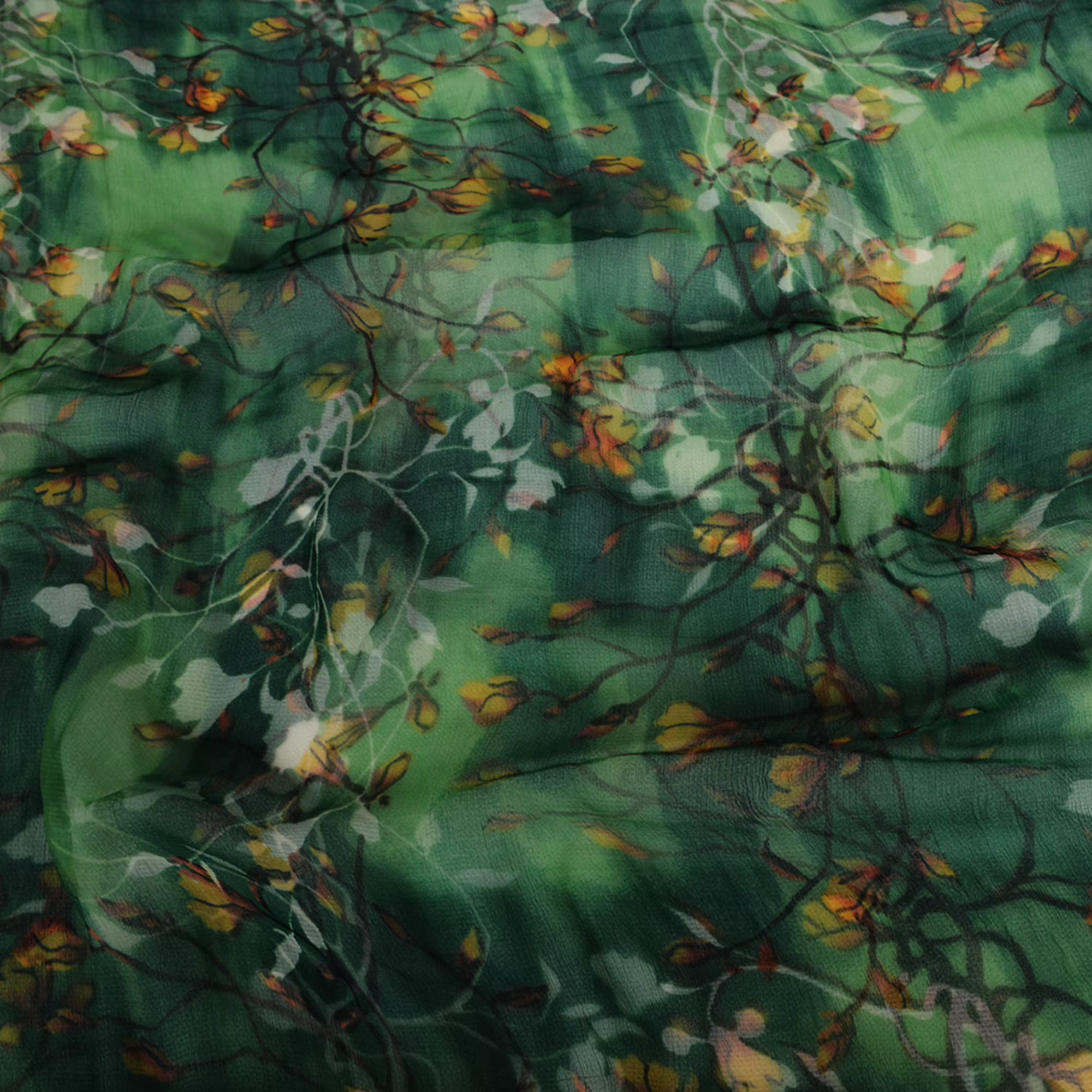 [BYSIFA] vert Jade véritable soie longue écharpe pour les femmes élégant Magnolia Design marque 100%