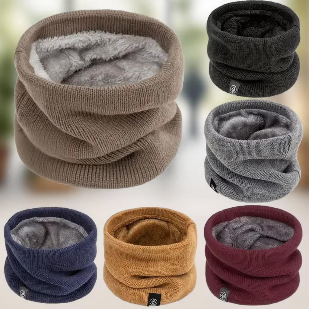 Écharpe tricotée chaude en peluche épaisse coupe-vent hiver cache-cou temps froid Sport de plein air Ski course hommes