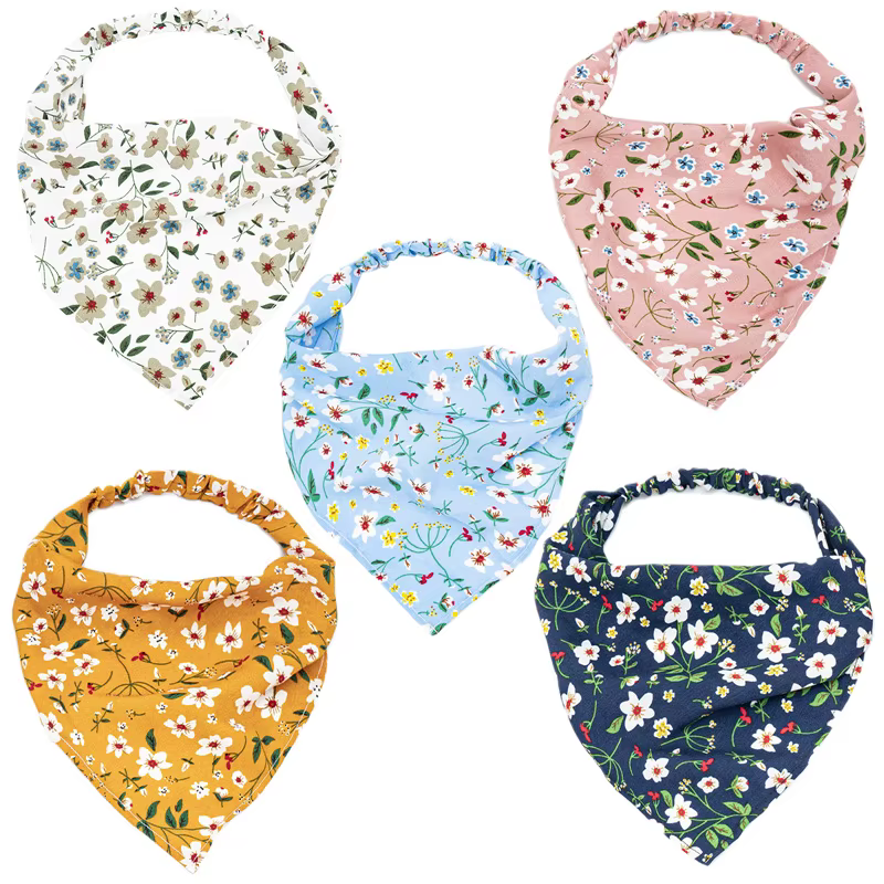Foulard triangulaire, bandeau élastique pour cheveux pour femme