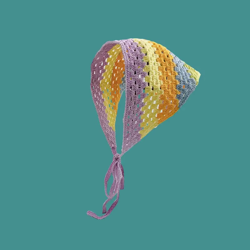 Foulard triangulaire en tricot vintage pour femme