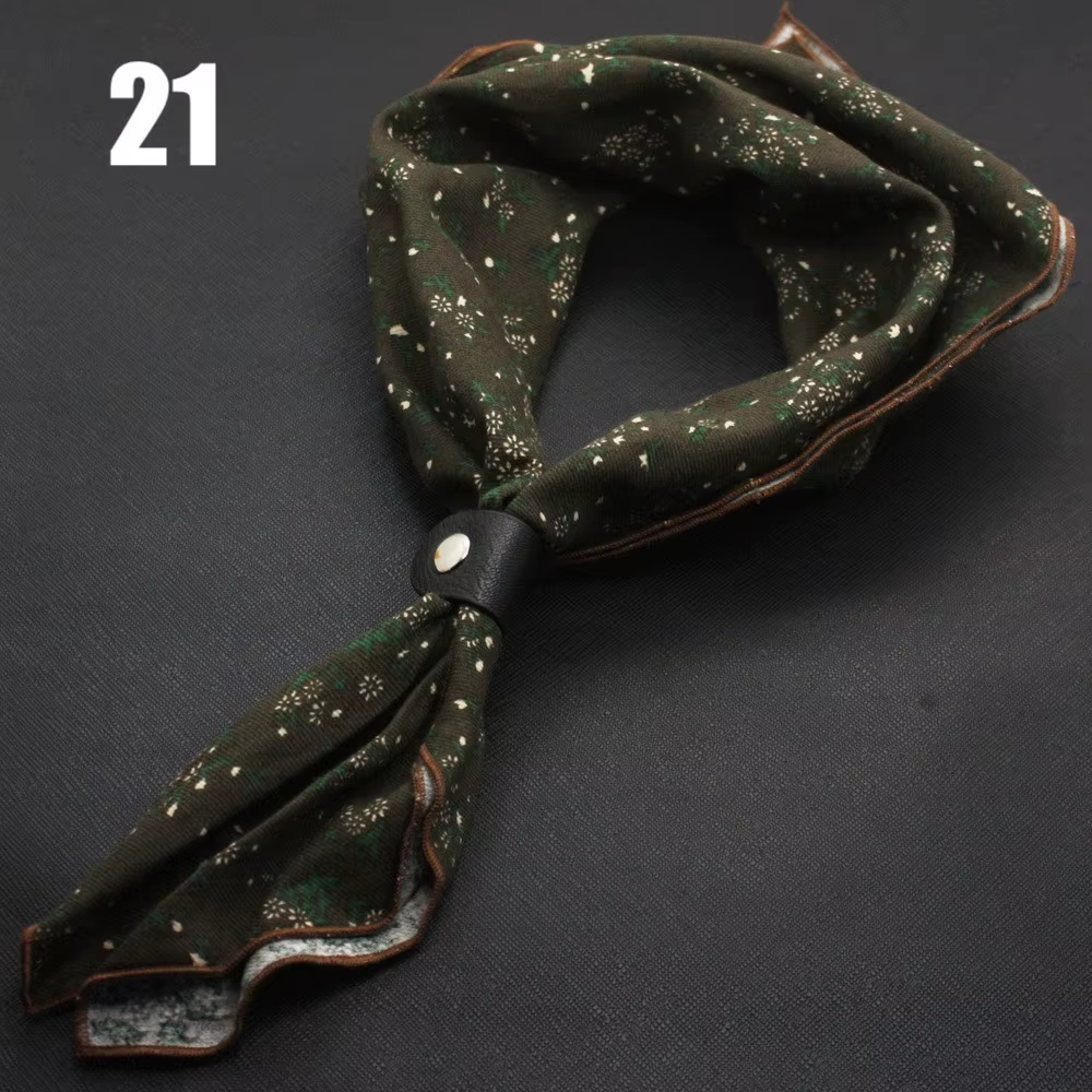 Version coréenne Joker hommes et femmes foulards mode britannique petits carrés automne hiver Vintage motif coton écharpe de luxe