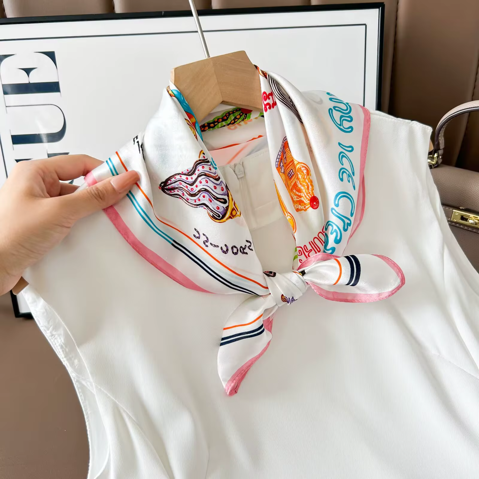 Foulard de cou de fête d'été pour filles 100%