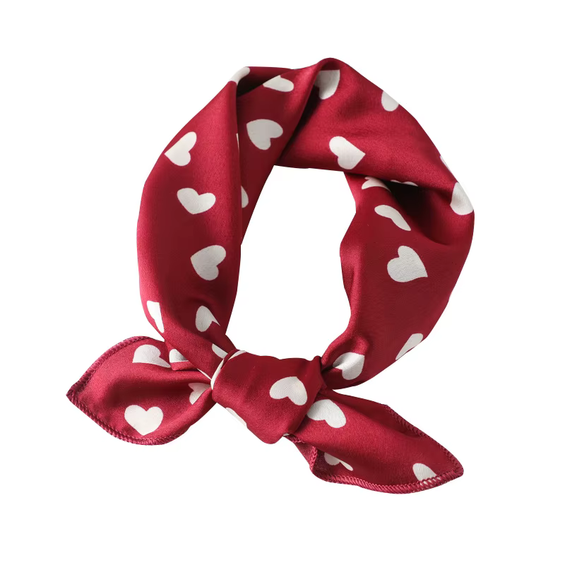 Femmes écharpe 50*50 cm carré maigre rétro tête petite taille foulards de cheveux en soie foulard bureau dame imprimer