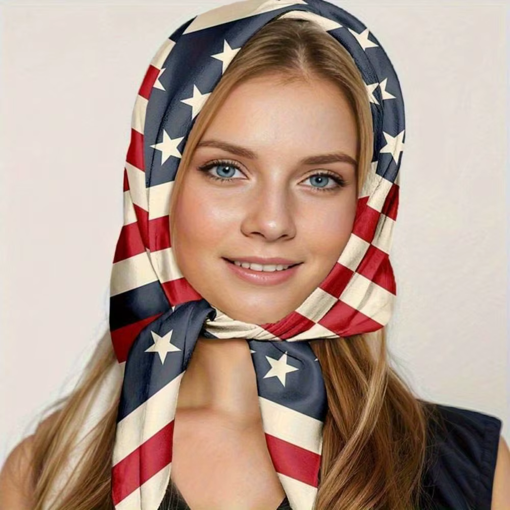Foulard carré à motif drapeau de Porto Rico