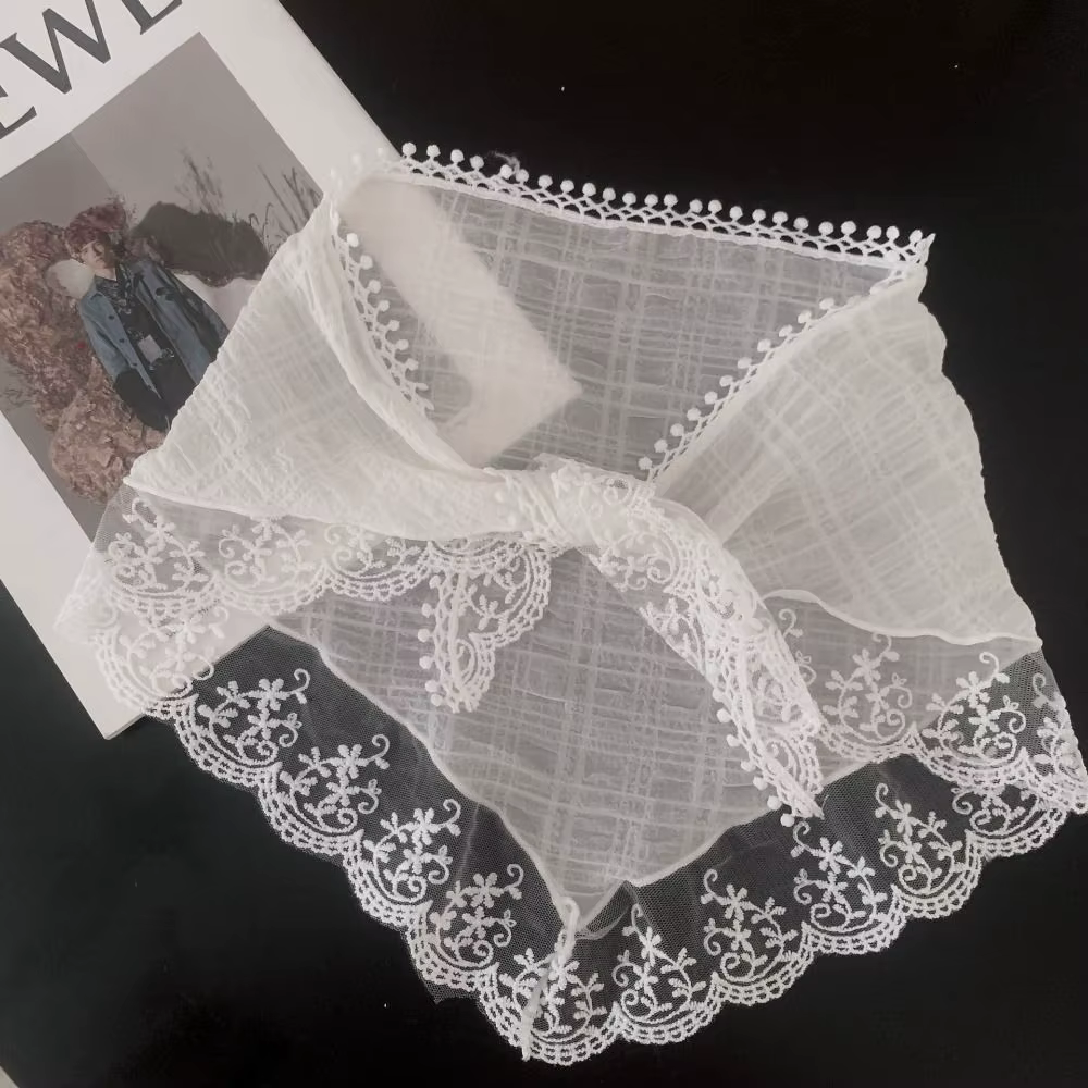 Coréen doux dentelle cheveux écharpe Style français Photo