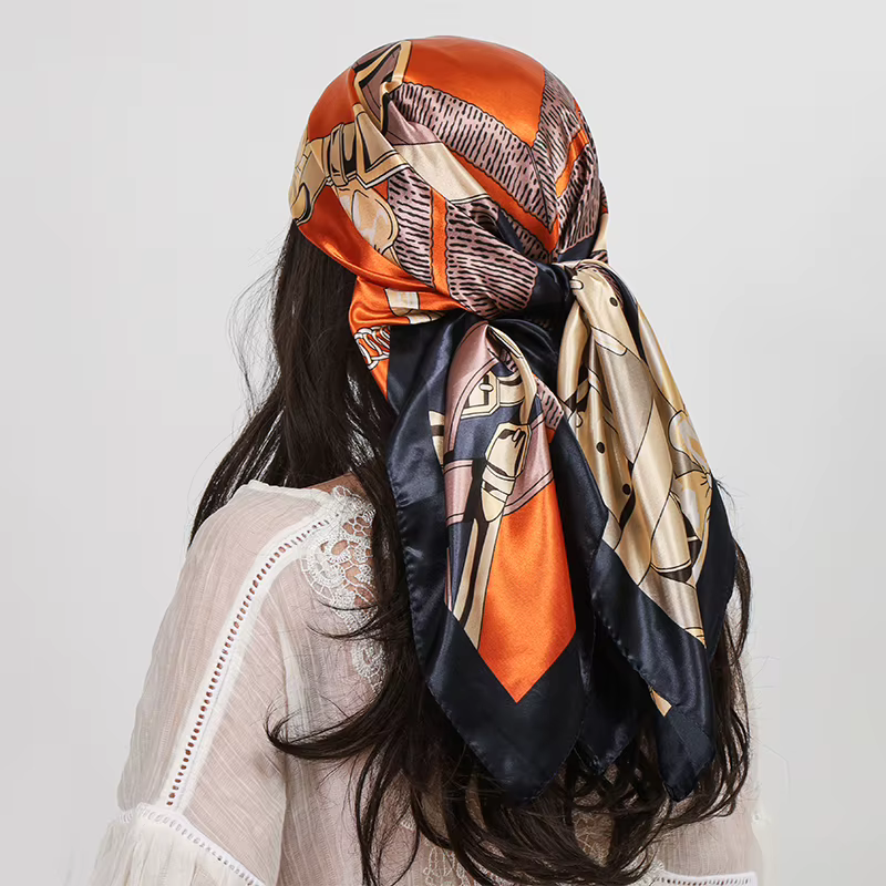 Foulard Carré en Soie de Luxe pour Femme 90x90cm