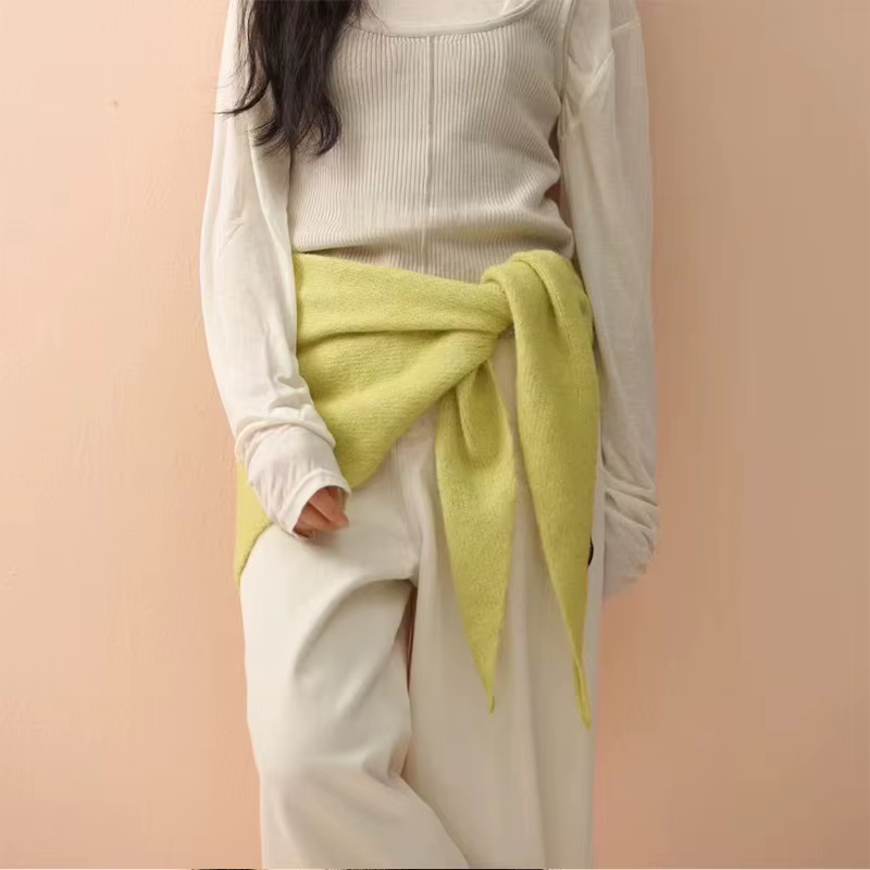 Grande taille laine Style coréen tricoté écharpe triangulaire femmes hiver chaud foulard châle vendu couleur