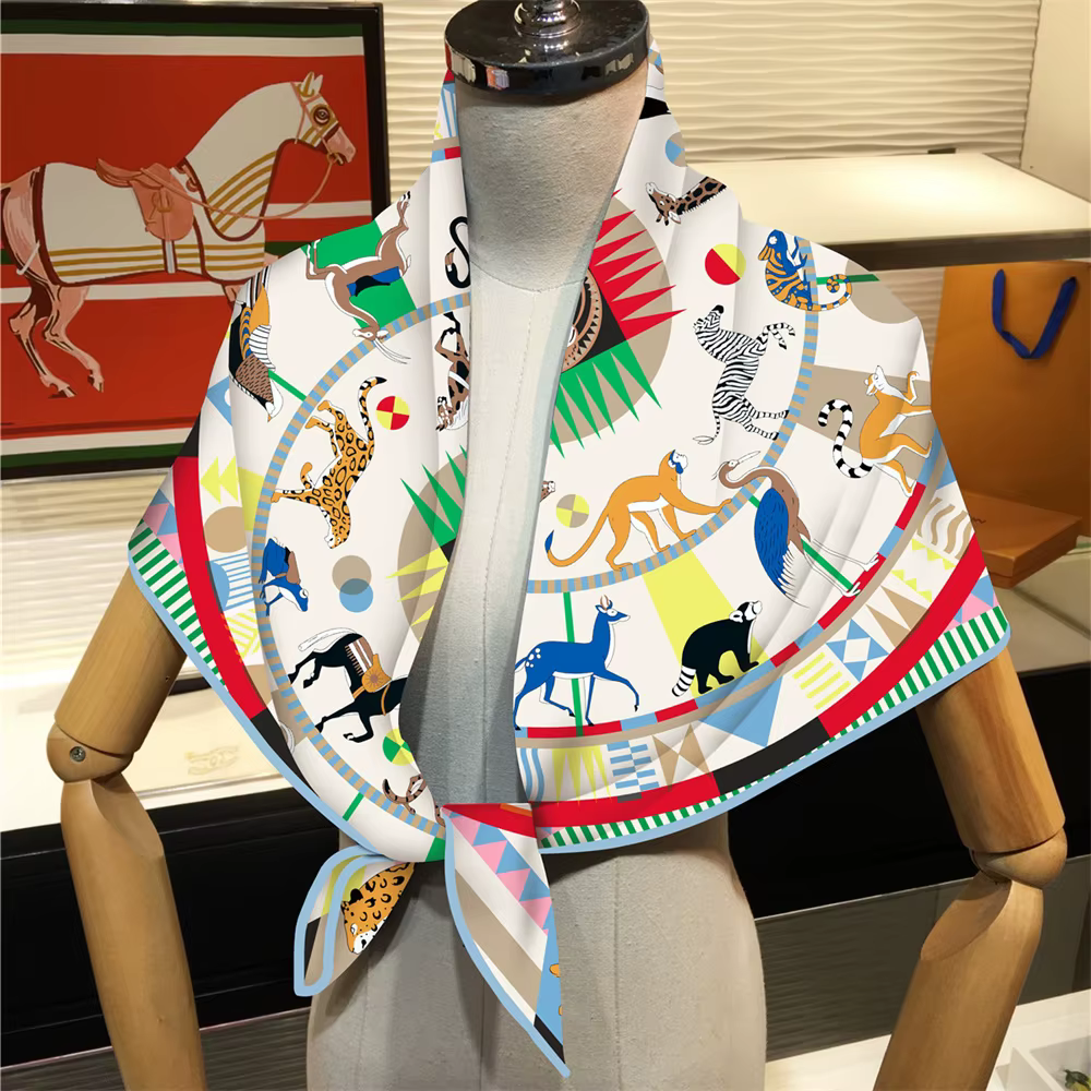 Offre spéciale Foulard en soie femmes imprimé foulards carrés tête Echarpes