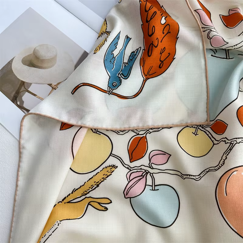Écharpe en laine et soie 135 cm pour femme, grands foulards à bords roulés à la main, châles, pashminas, accessoires de sac, étoles, ponchos, wraps pour l'hiver