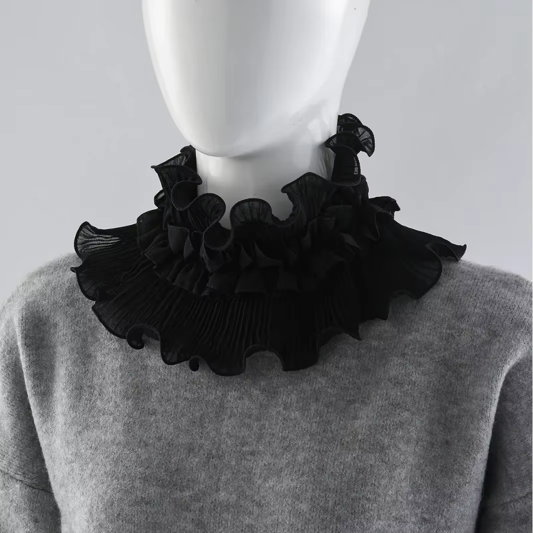 Printemps et été nouvelle écharpe en dentelle femmes multifonctionnel polyvalent col de chemise décoration à la mode