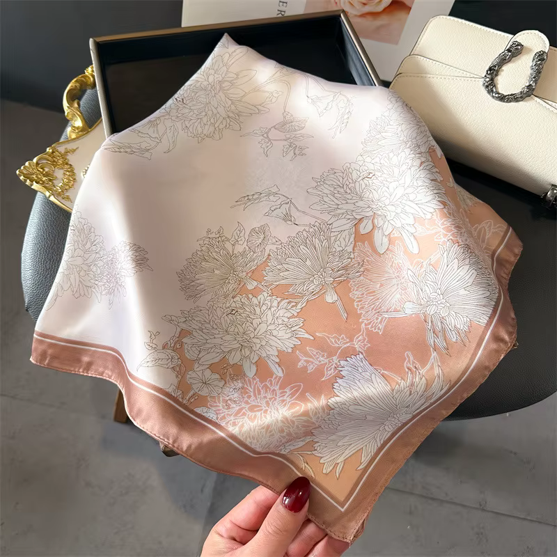 Foulard carré imprimé Floral élégant pour femmes