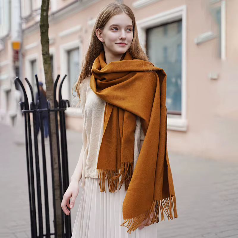 Écharpe 100% laine pour femmes/hommes hiver automne Pure