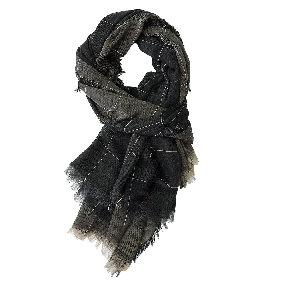 Coton lin hommes écharpe Patchwork