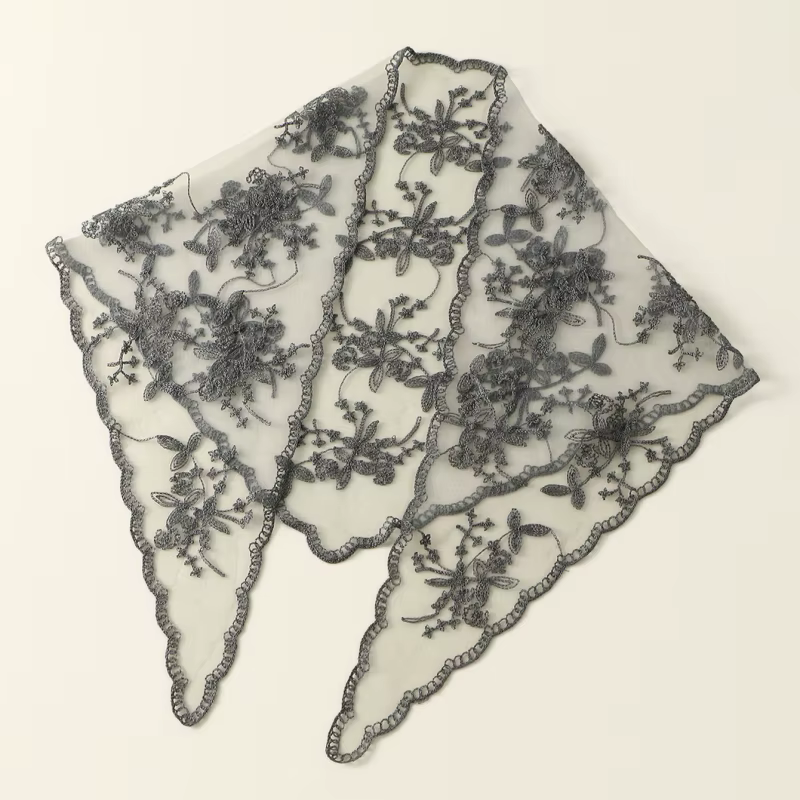 Mode Ins dentelle cheveux écharpe femmes rétro Triangle bandes