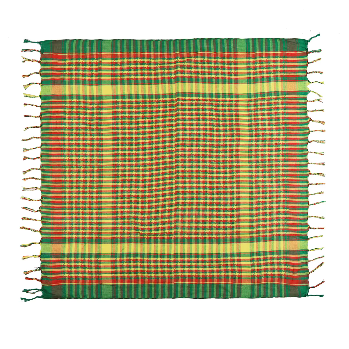Écharpe Shemagh, Foulard de tête arabe du désert, Keffiyeh à carreaux Rastafari, avec pompons, coupe-vent, cache-cou pour la randonnée, le camping et le style Reggae