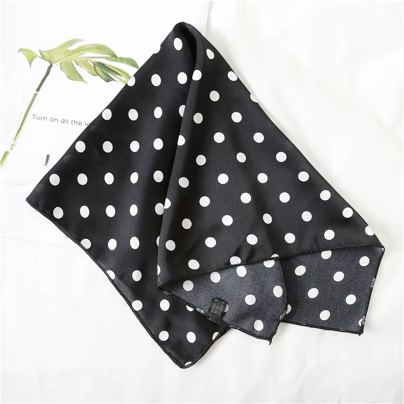 50x50 carré écharpe cheveux cravate bande pour fête d'affaires femmes élégant petit Vintage maigre rétro tête cou soie