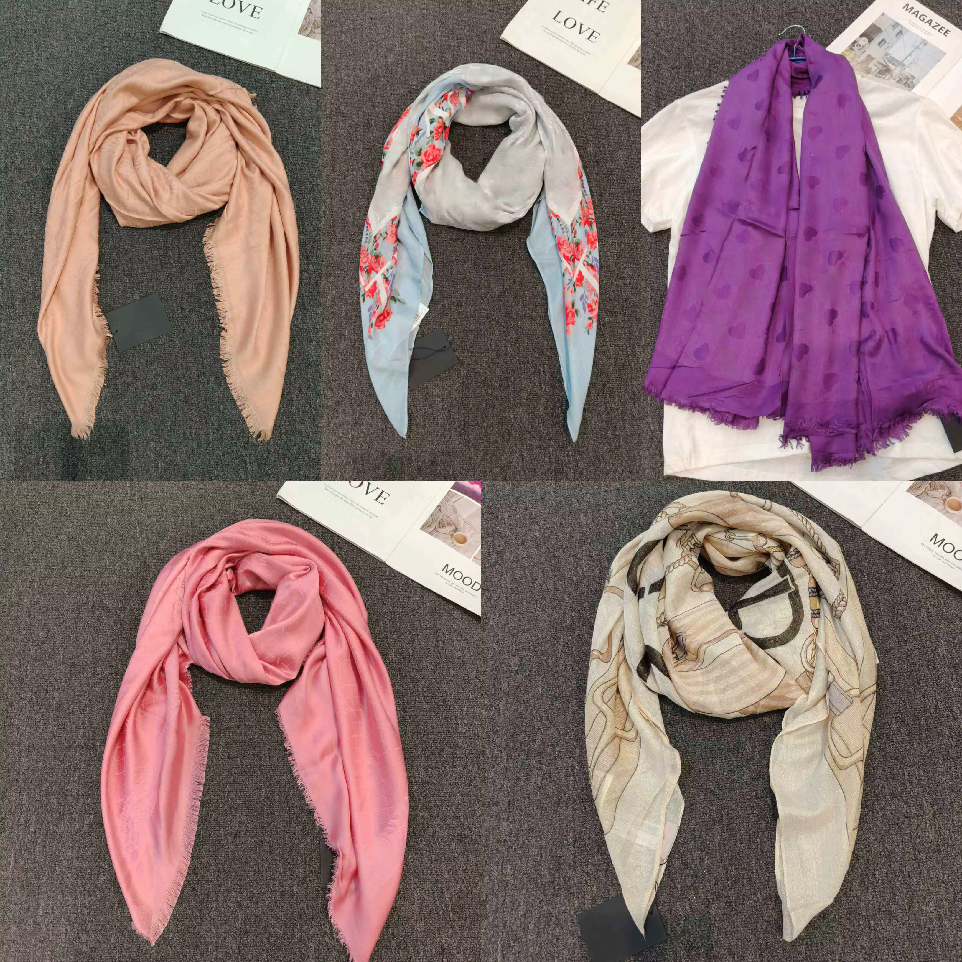 Écharpe de luxe à chaîne imprimée de style italien