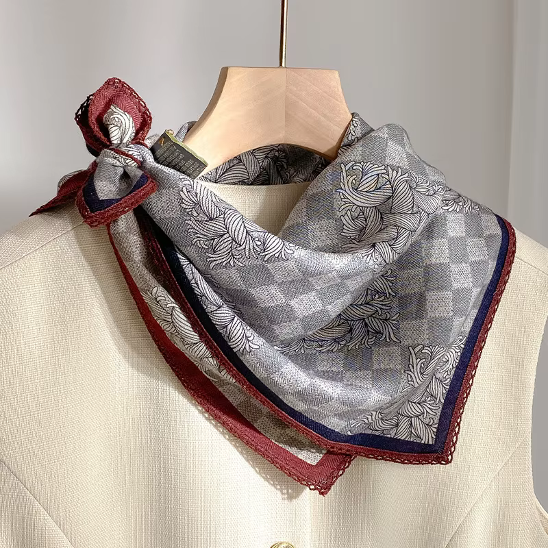 Écharpe en soie et laine haut de gamme de style italien pour femme