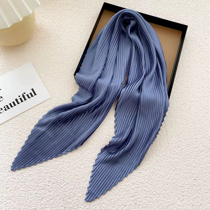 Foulard en soie imprimé plissé pour femmes