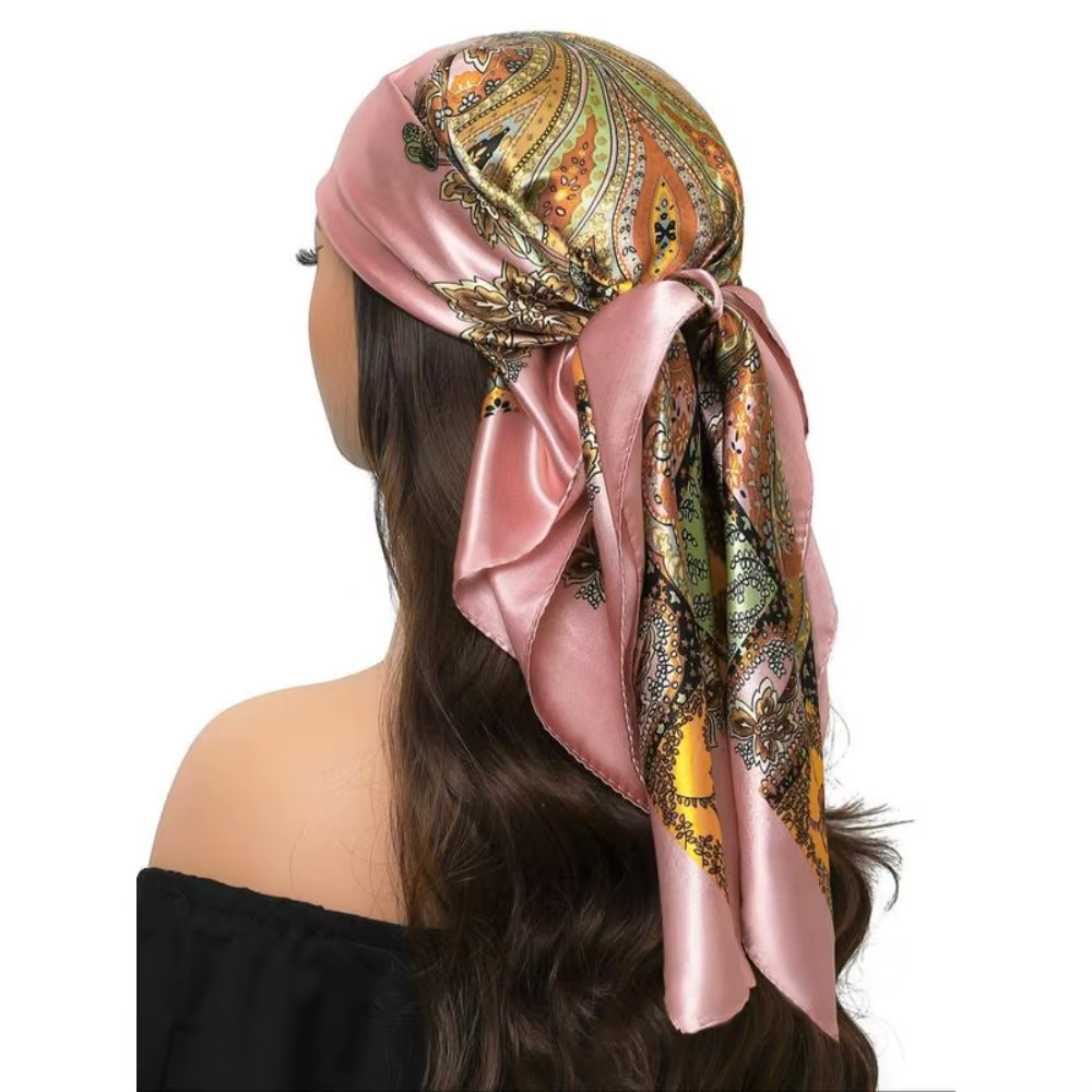 Écharpe carrée imprimée Paisley de Style bohème pour femmes