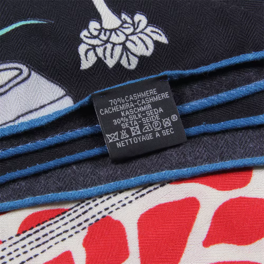 Triangle cachemire soie écharpe concepteur imprimé luxe Pashmina châles pour femmes bords roulés à la main grande étole couverture