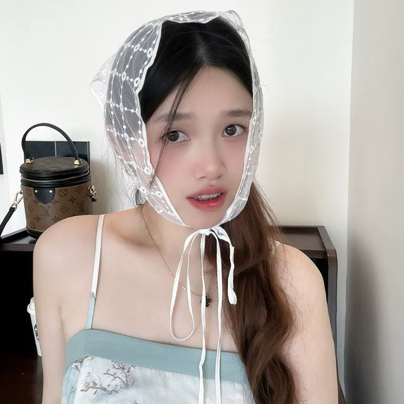 Nouvelle Écharpe de Cheveux en Dentelle Tendance pour Femme