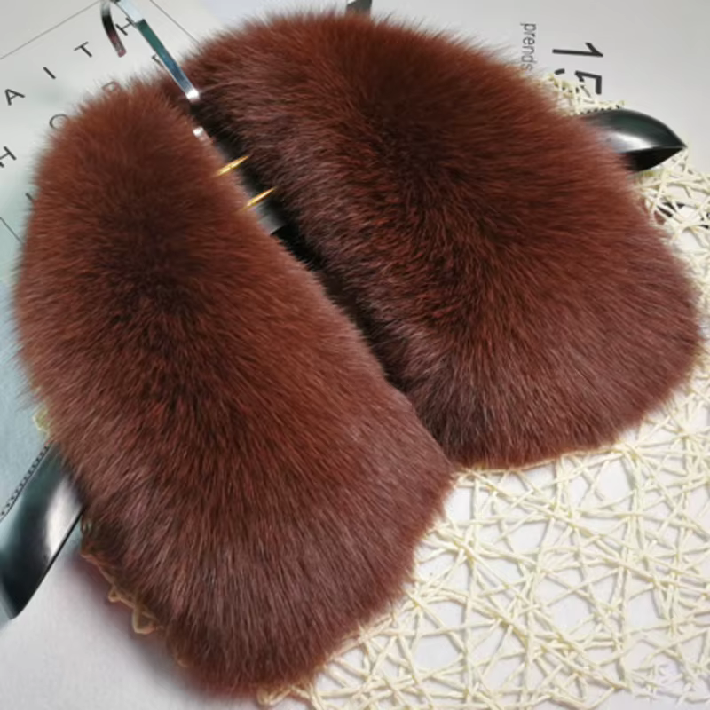 Écharpe en fourrure de renard hiver femmes 100% véritable col