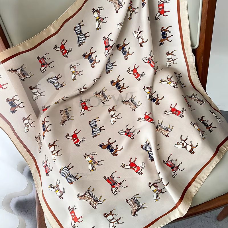 InjBag-Foulard Carré Imprimé pour Femme
