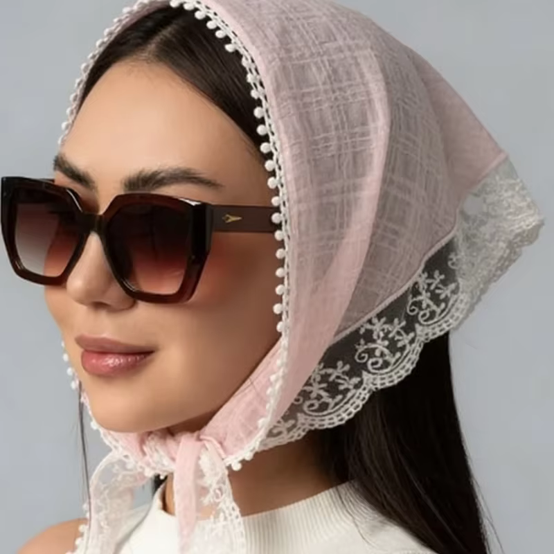Nouveau foulard rétro en dentelle 2026 pour femme