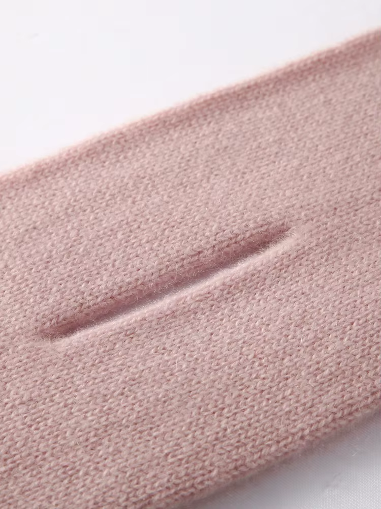 Femmes pur cachemire 2 tons tricot nœud papillon petit trou de serrure écharpe foulard chauffe-cou Pull-Through Mini