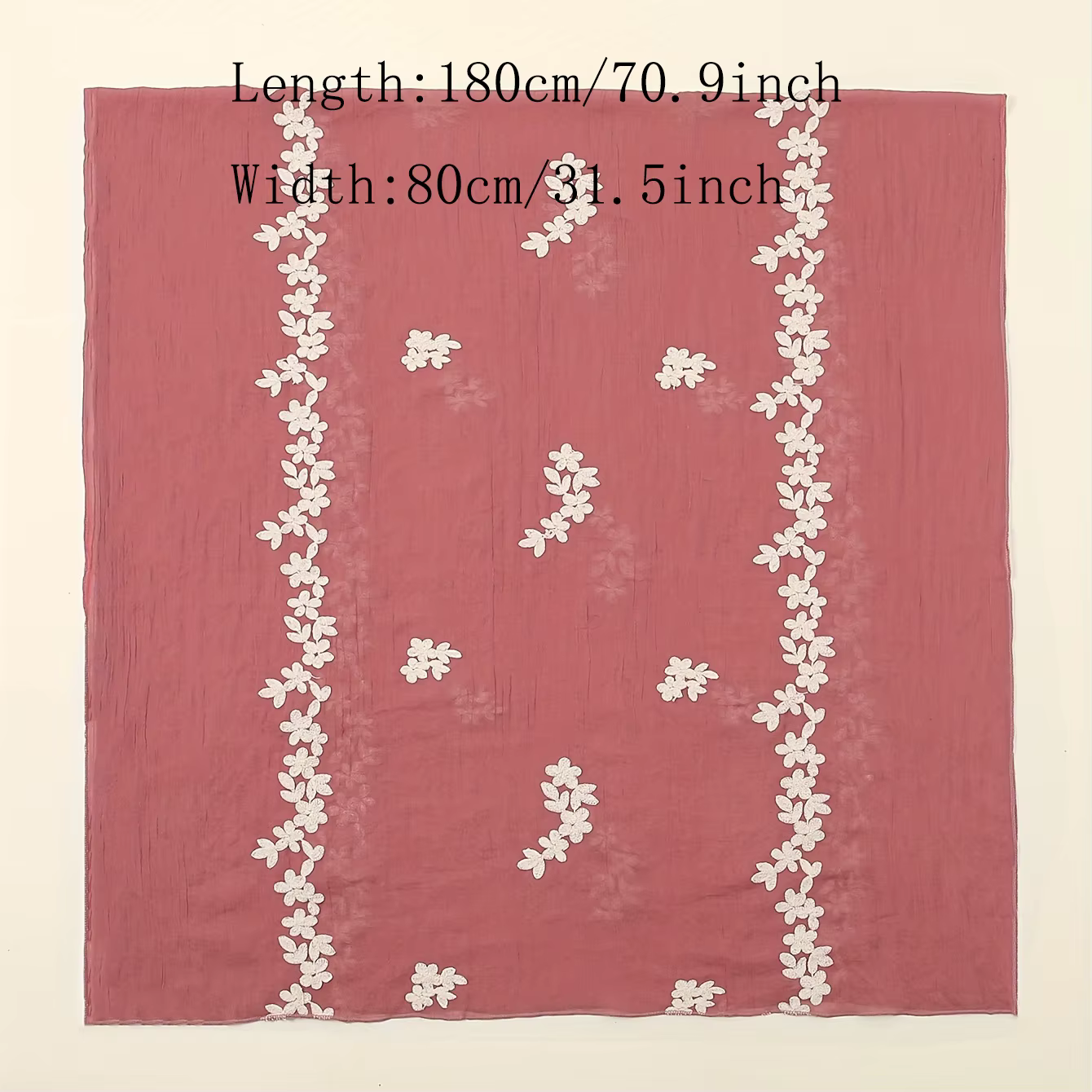 Longue Écharpe Brodée Florale pour Femme