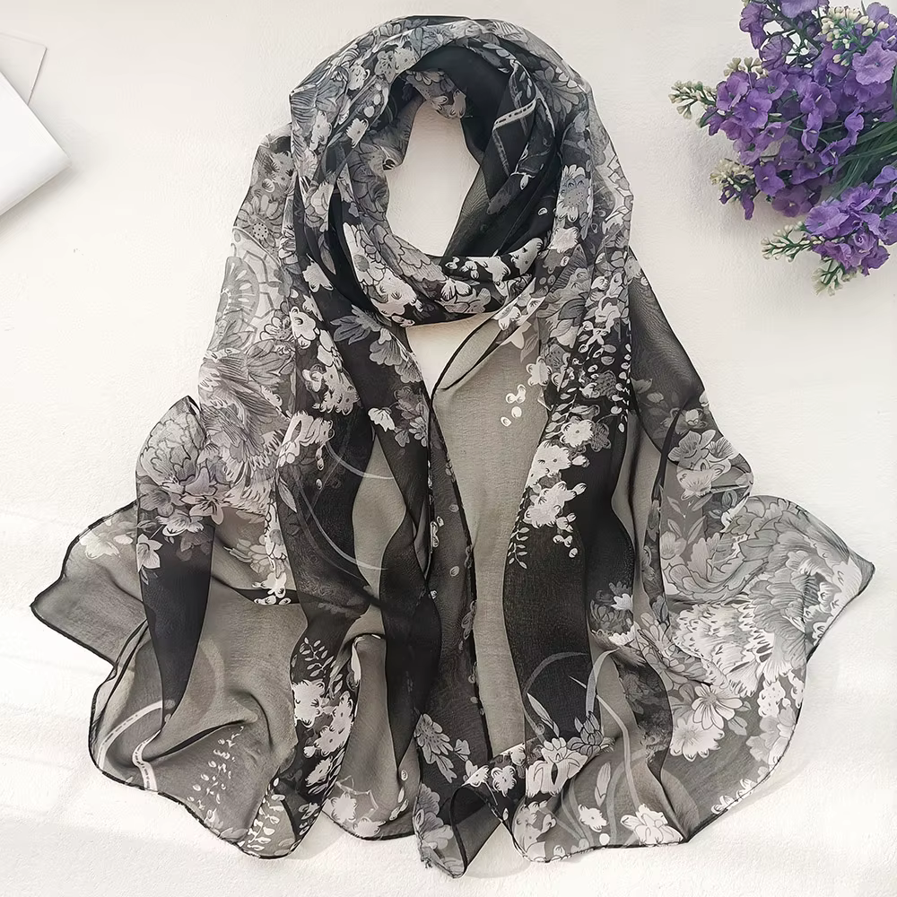 Foulard élégant en mousseline de soie Georgette pour femmes