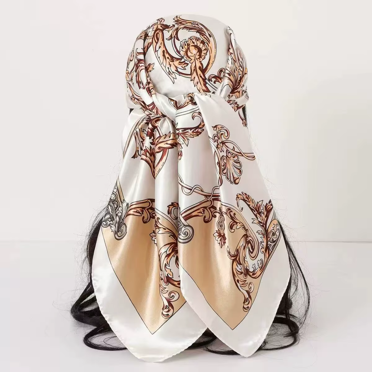 Nouveau Foulard Carré en Satin pour Femme