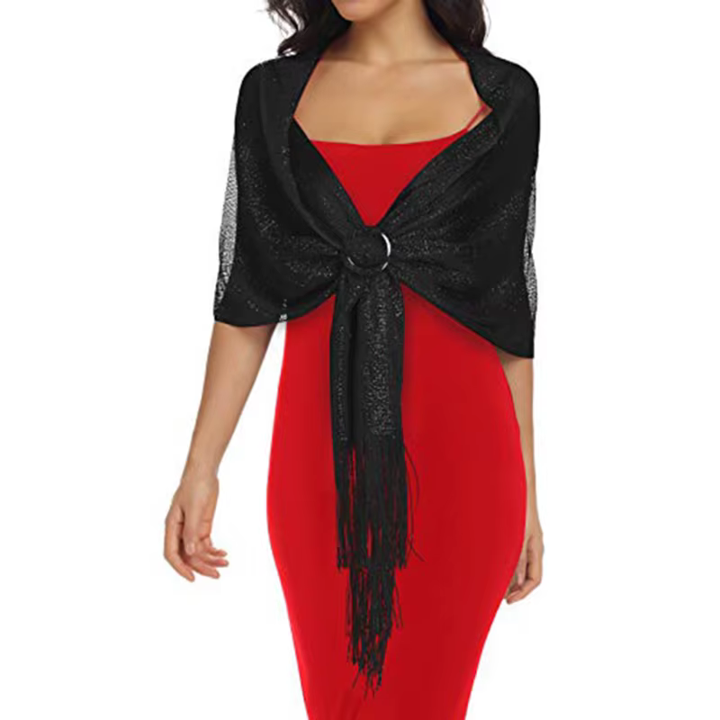 Rotterdam-Châle long pompon pour femme