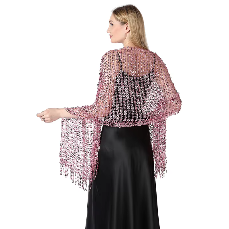 Écharpe à Paillettes Vintage pour Femme