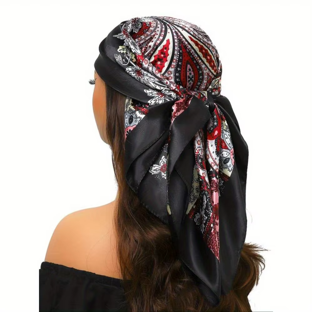 Écharpe carrée imprimée Paisley de Style bohème pour femmes