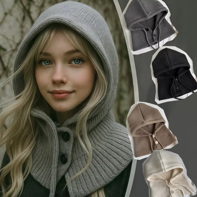 Hiver chaud à capuche écharpe chapeau tricot cagoule pour femmes hommes