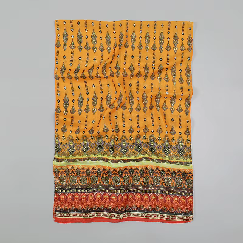 Style indien nouvelles foulards en mousseline de soie femmes respirant mince Simulation foulard