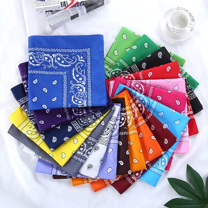Mode Hip Hop Bandana foulard unisexe noir bandeau de cheveux cou écharpe chapeaux bandes de poignet tête foulards carrés imprimer mouchoir