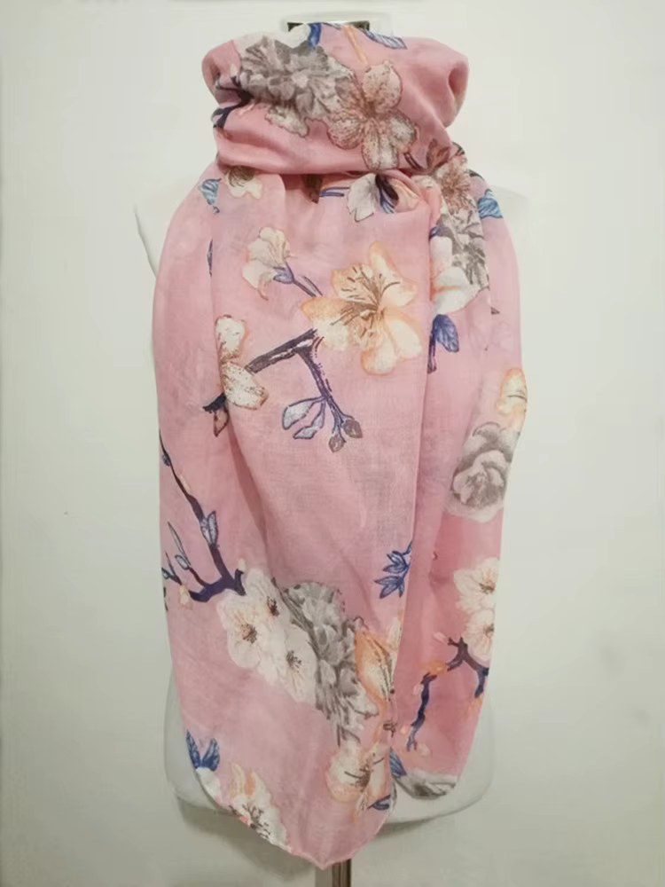 Mode floral long châle écharpe chaude pour les femmes Bandana