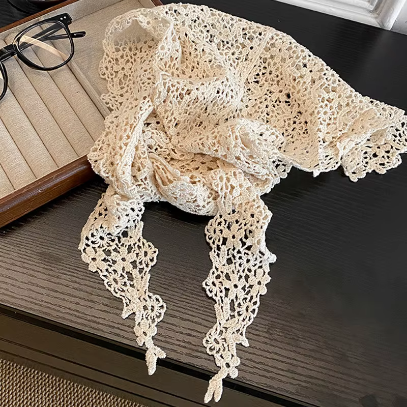 Écharpe en dentelle florale pour femmes