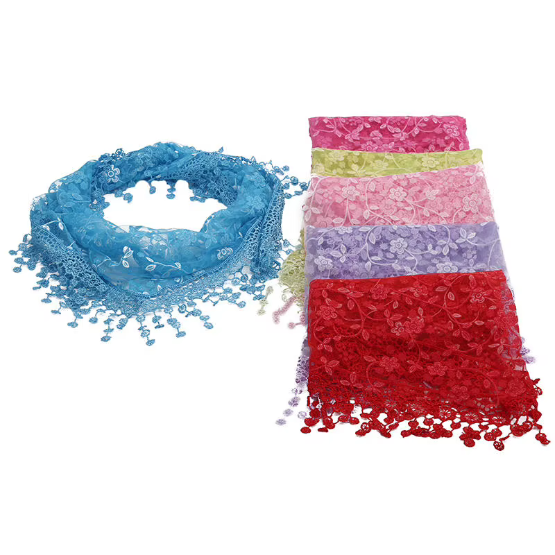 Foulards triangulaires en dentelle pour femmes